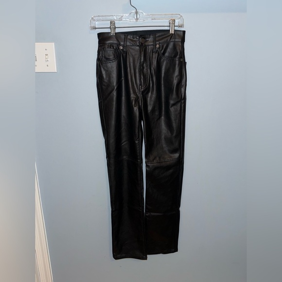 Gap Sky High Cheeky Straight Vegan Leather Pants (Size 25) - Picture 3 of 7